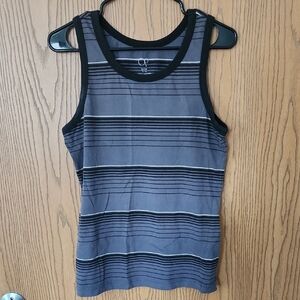 OP Gray and Black Striped Tank Top